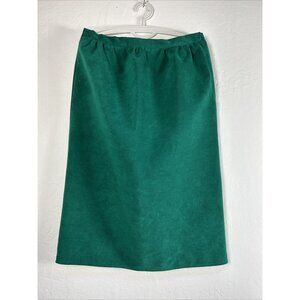 Vintage Chelsea Ltd A-Line Midi Skirt Size 12 Solid Green Side-Zip Style 2533
